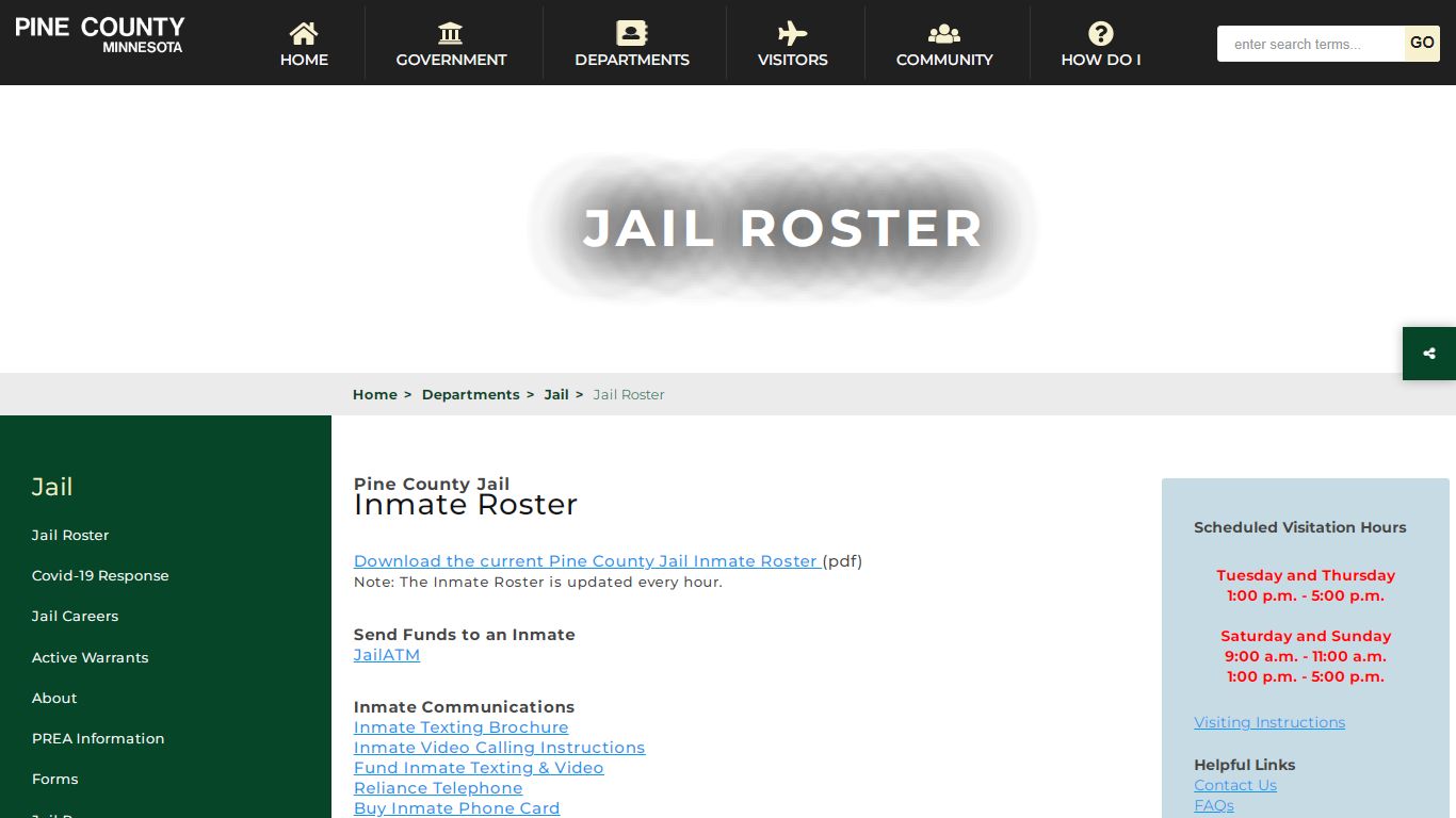 Jail Roster - Welcome to Pine County, MN